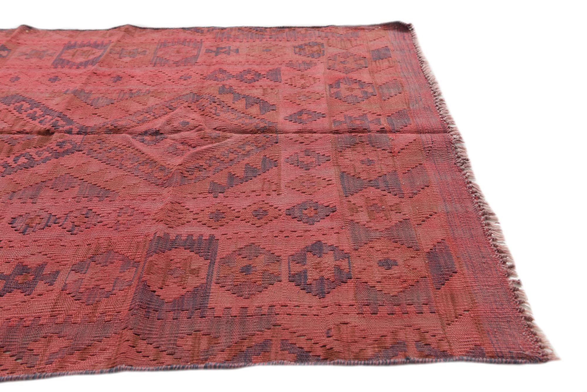100cm x 200cm Hand Woven Kilim Fars Wool Rug