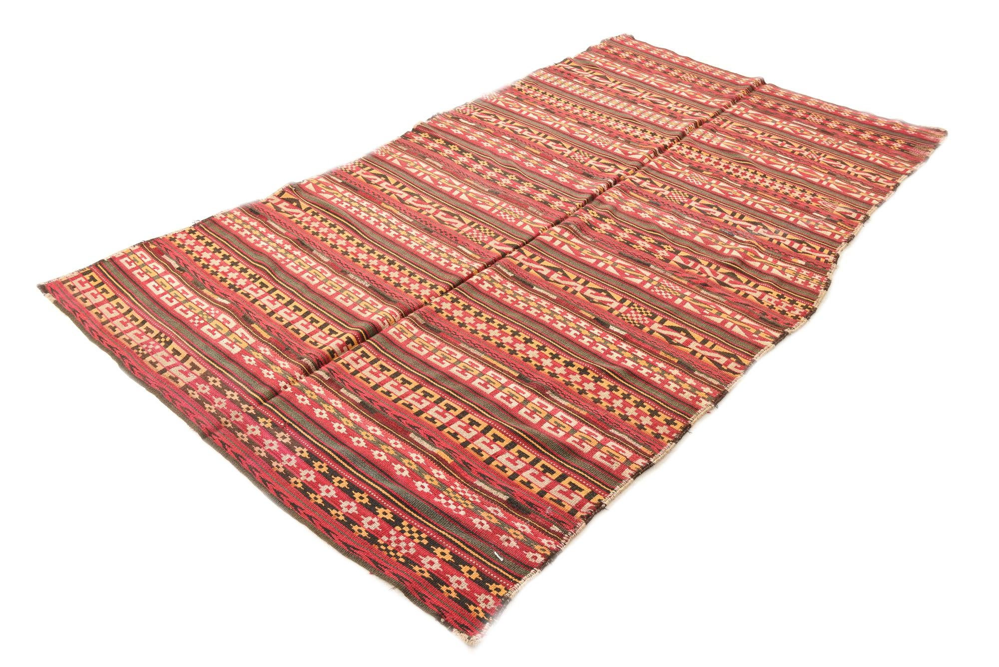 5' 5 x 10' 3 Hand Woven Kilim Fars Wool Rug