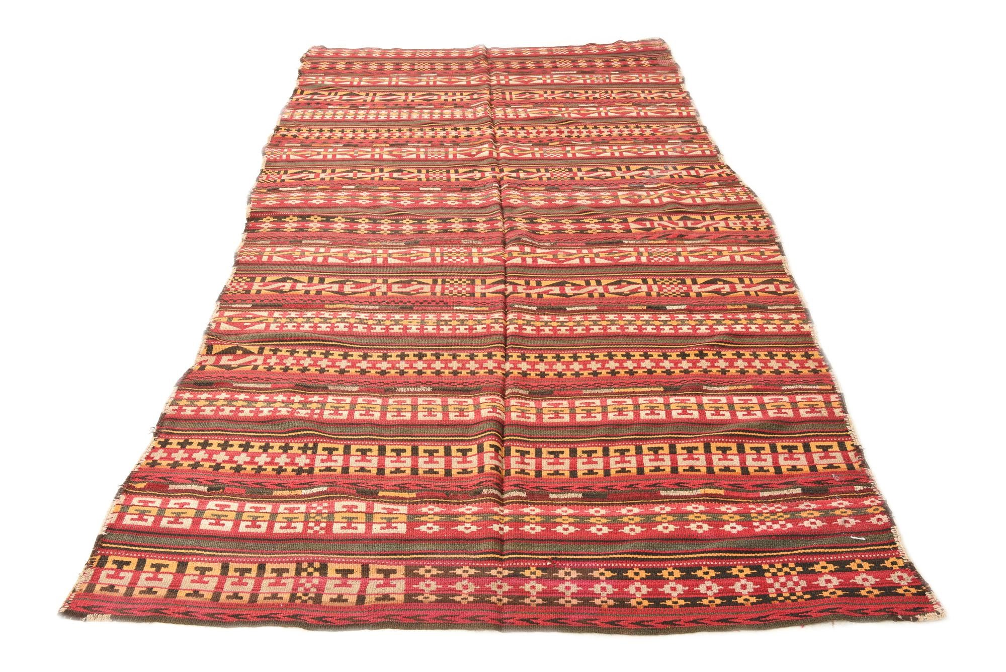 5' 5 x 10' 3 Hand Woven Kilim Fars Wool Rug
