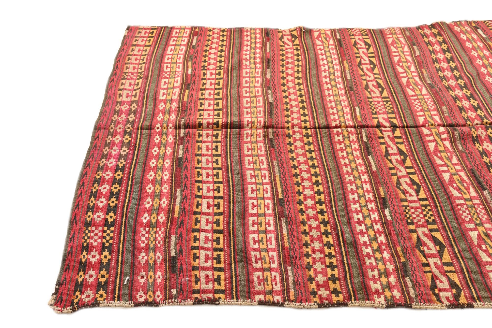 5' 5 x 10' 3 Hand Woven Kilim Fars Wool Rug