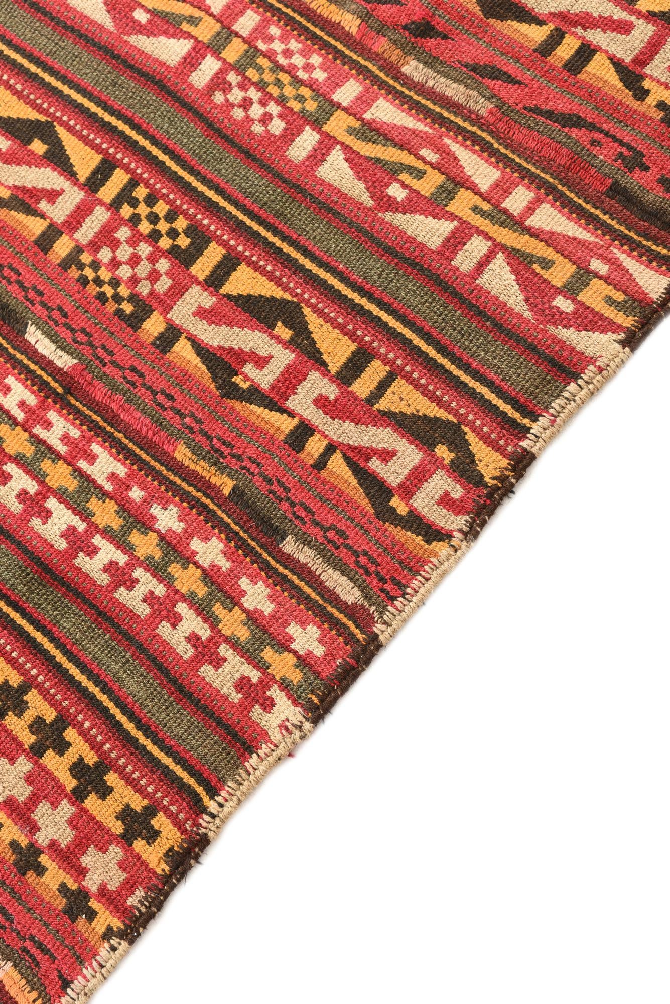 5' 5 x 10' 3 Hand Woven Kilim Fars Wool Rug