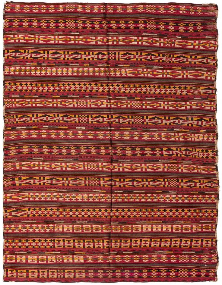Detail image of 5' 5 x 10' 3 Hand Woven Kilim Fars Wool Rug