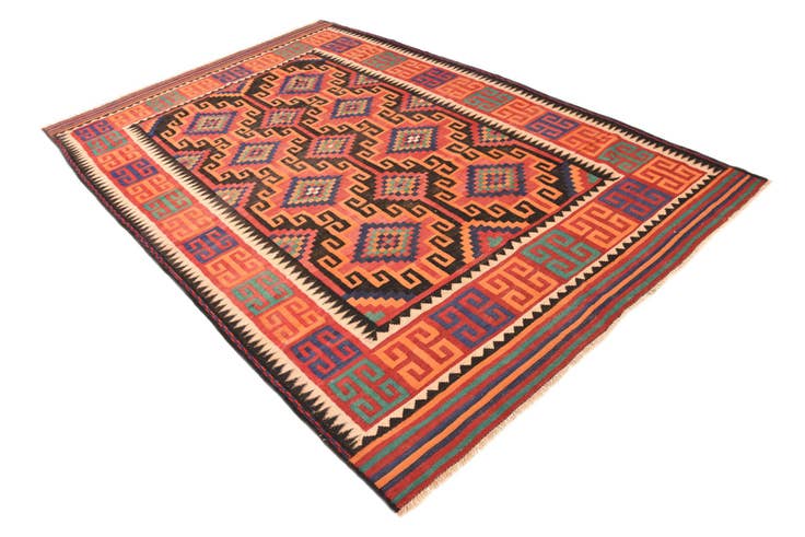 Detail image of 6' 4 x 9' 9 Hand Woven Kilim Fars Wool Rug