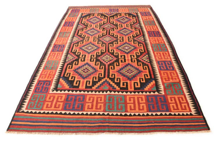 Detail image of 6' 4 x 9' 9 Hand Woven Kilim Fars Wool Rug