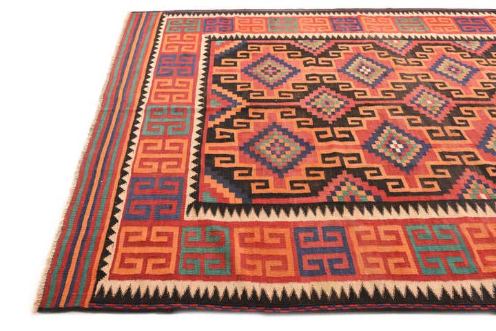 6' 4 x 9' 9 Hand Woven Kilim Fars Wool Rug
