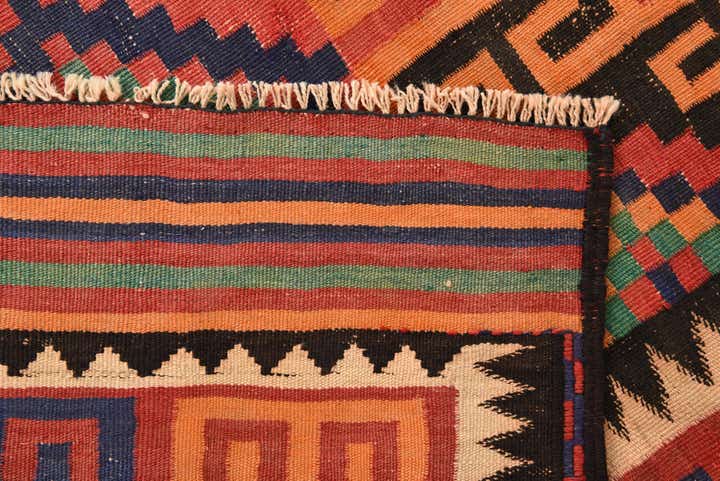 6' 4 x 9' 9 Hand Woven Kilim Fars Wool Rug