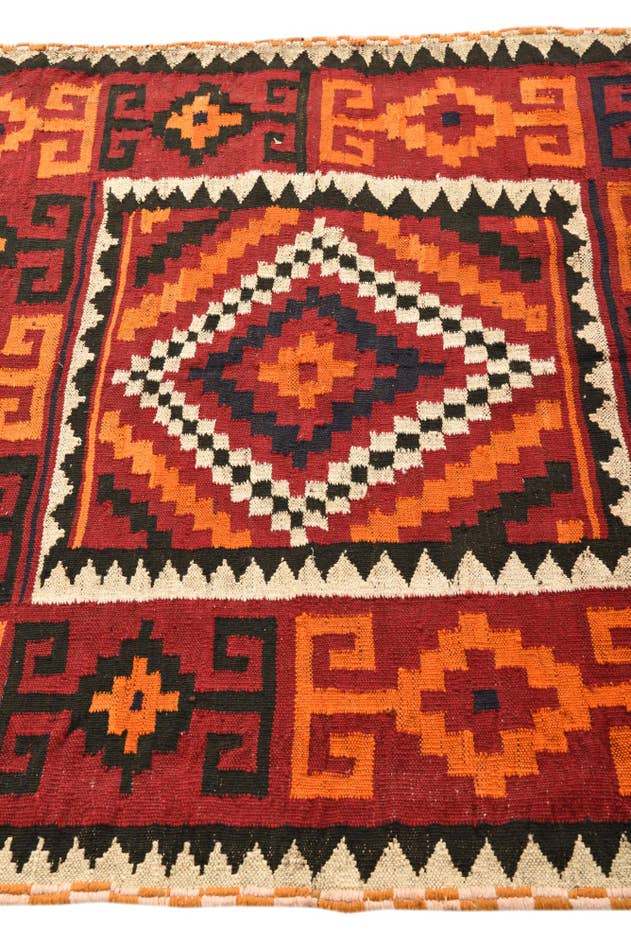 Detail image of 4' 3 x 5' 1 Hand Woven Kilim Fars Wool Rug