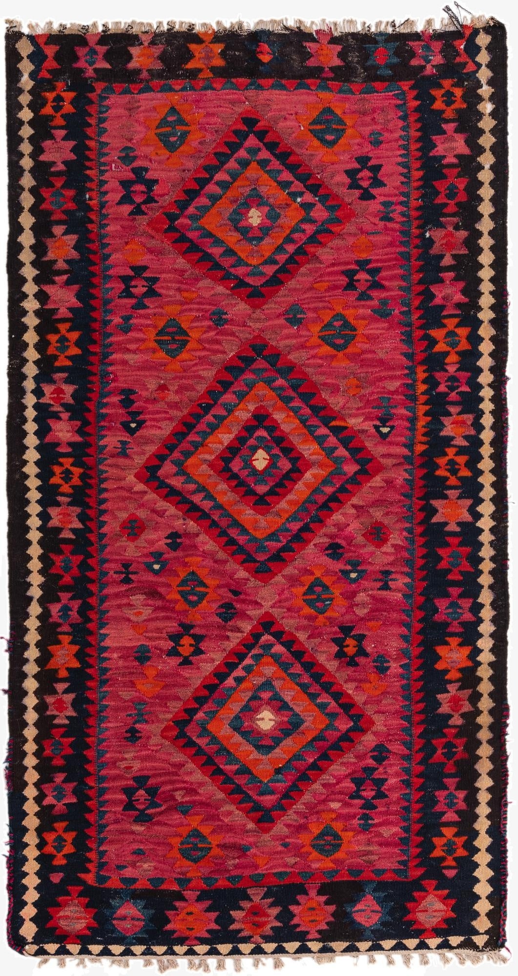 4' 5 x 8'  Hand Woven Kilim Fars Wool Rug