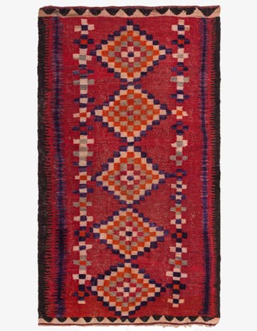 4' 6 x 8' 4 Hand Woven Kilim Fars Wool Rug