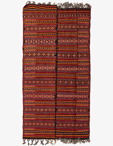 4' 9 x 9' 2 Hand Woven Kilim Fars Wool Rug