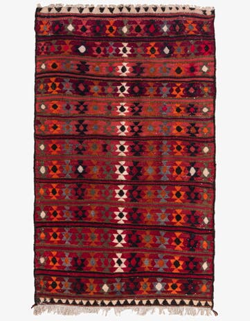 4' 8 x 7' 9 Hand Woven Kilim Fars Wool Rug