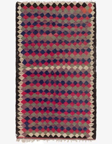4' 6 x 8' Hand Woven Kilim Fars Wool Rug