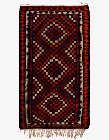 5' x 8' 7 Hand Woven Kilim Fars Wool Rug