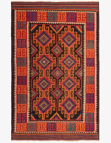 6' 4 x 9' 9 Hand Woven Kilim Fars Wool Rug