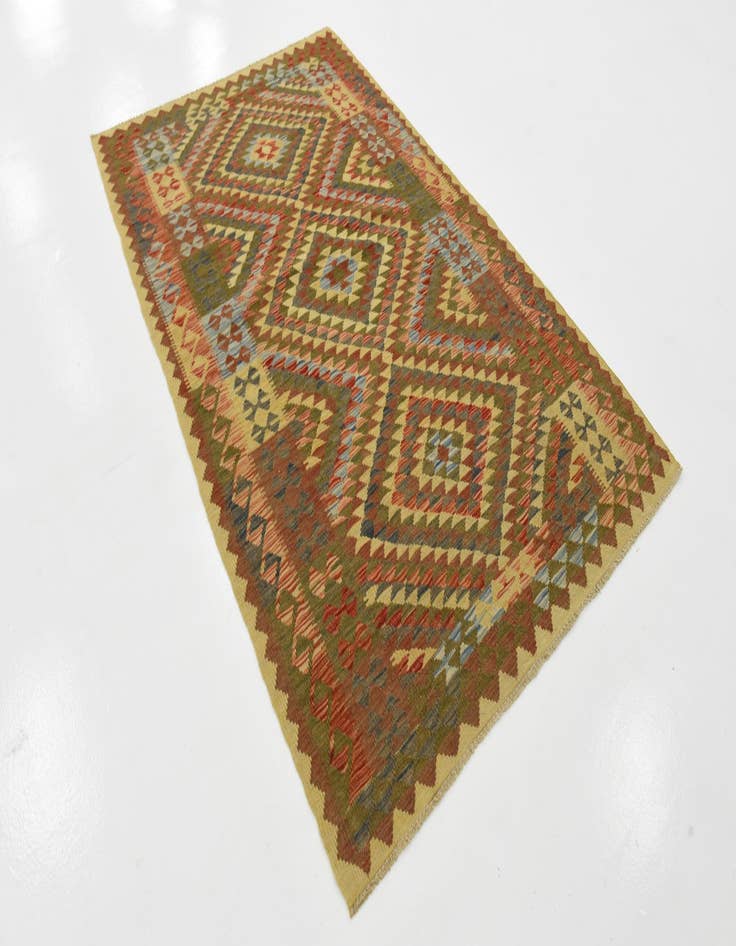 Detail image of 4' x 6' 7  Hand Woven Kilim Maymana Wool Rug