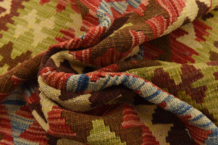 3' 4 x 6' 4 Hand Woven Kilim Maymana Wool Rug