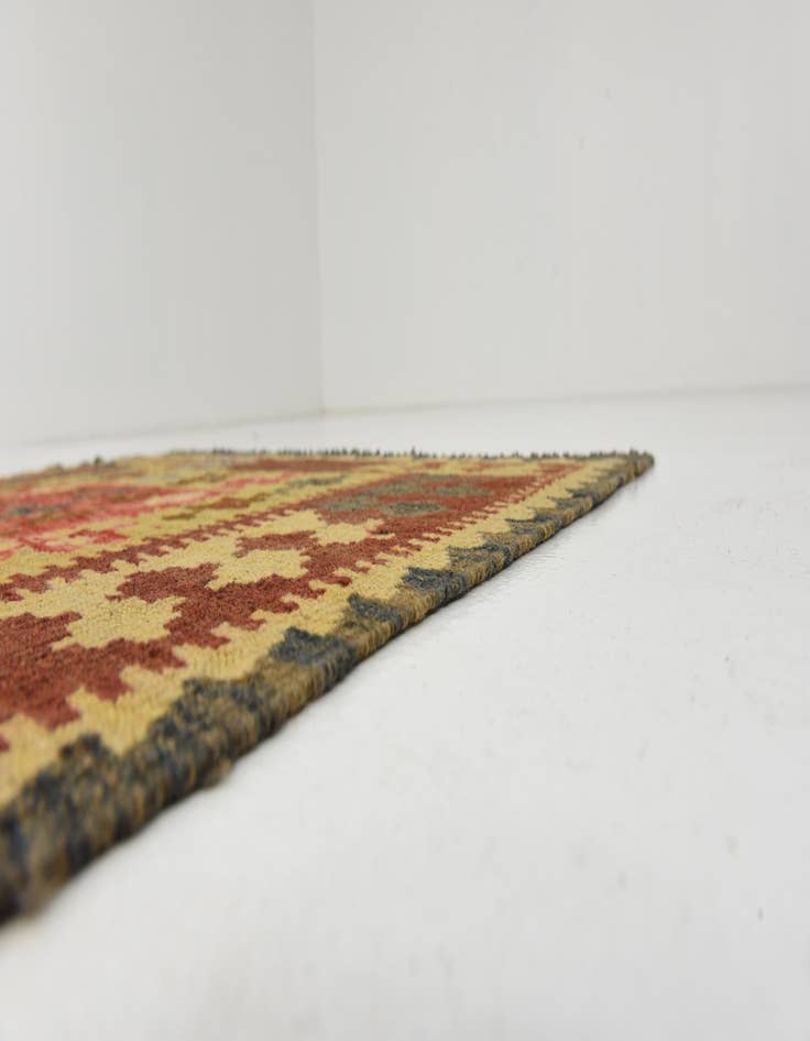 Detail image of 3' 2 x 6' 6  Hand Woven Kilim Maymana Wool Rug