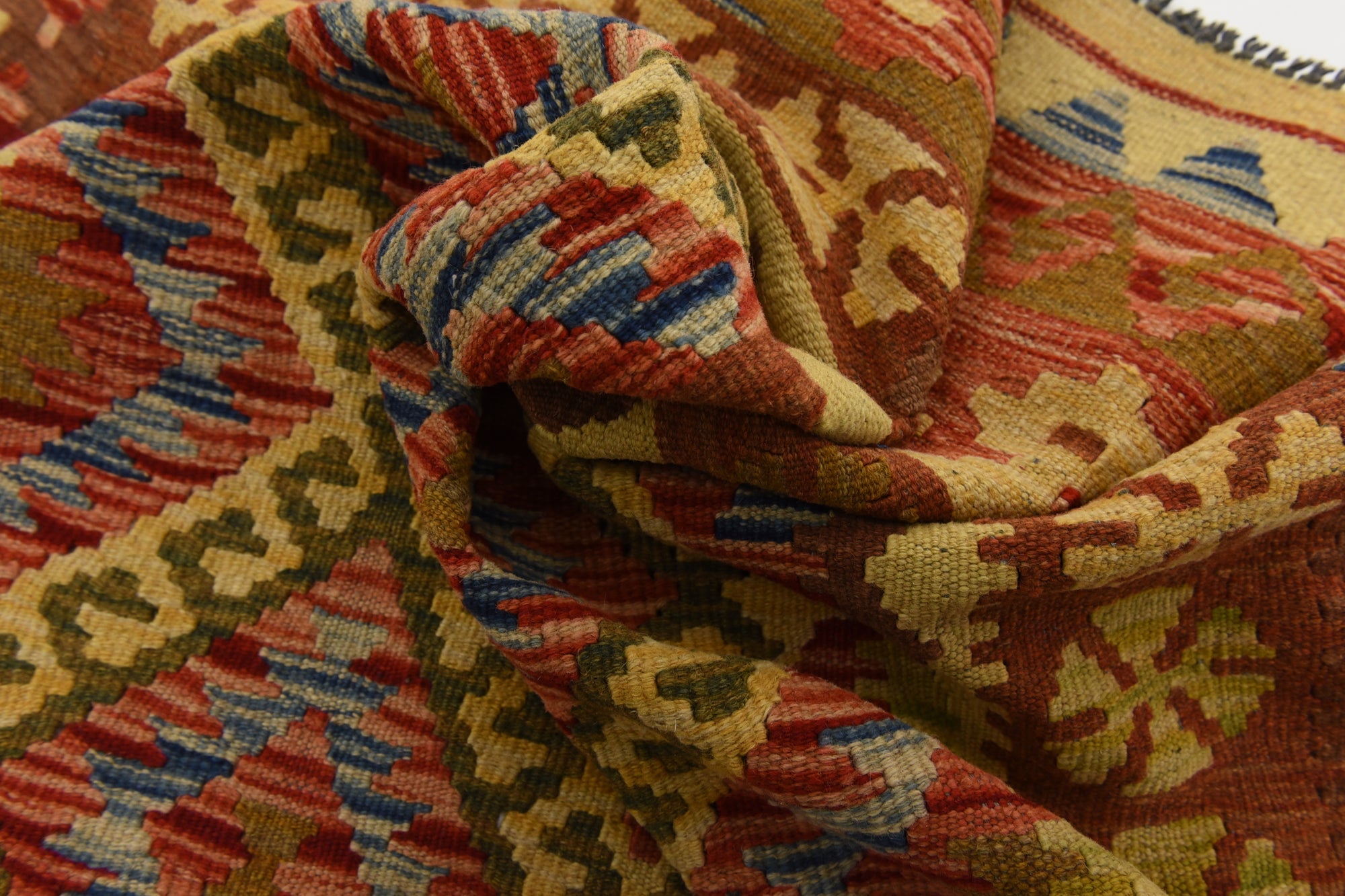 145cm x 195cm Tejido a mano Kilim Maymana Alfombra Lana