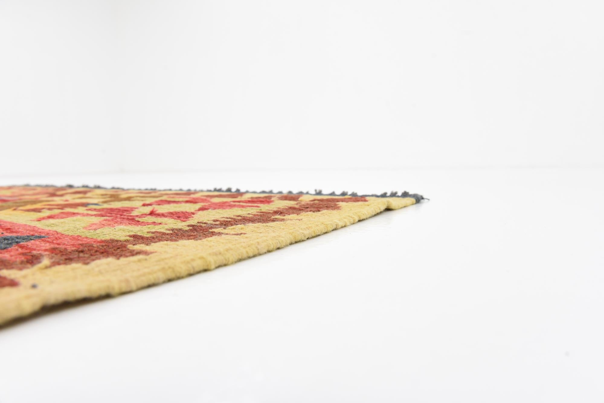 3' 3 x 6' 5 Hand Woven Kilim Maymana Wool Rug