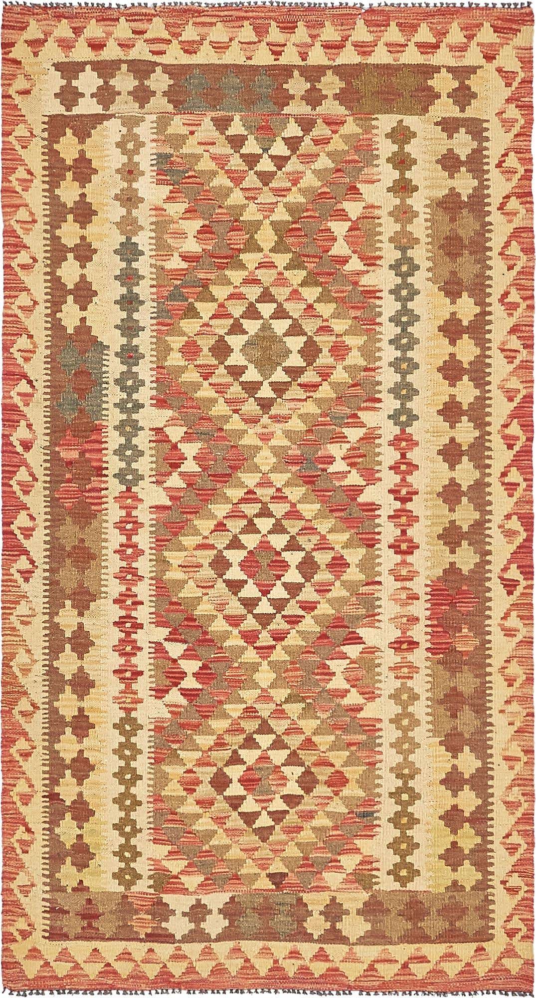 3' 6 x 6' 6 Hand Woven Kilim Maymana Wool Rug