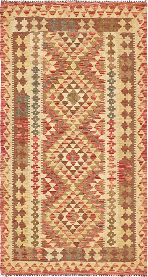 Detail image of 3' 6 x 6' 6 Hand Woven Kilim Maymana Wool Rug