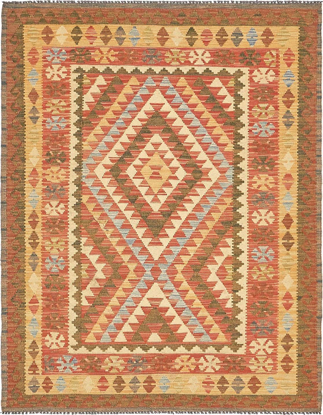 3' 7 x 6' 5 Hand Woven Kilim Maymana Wool Rug