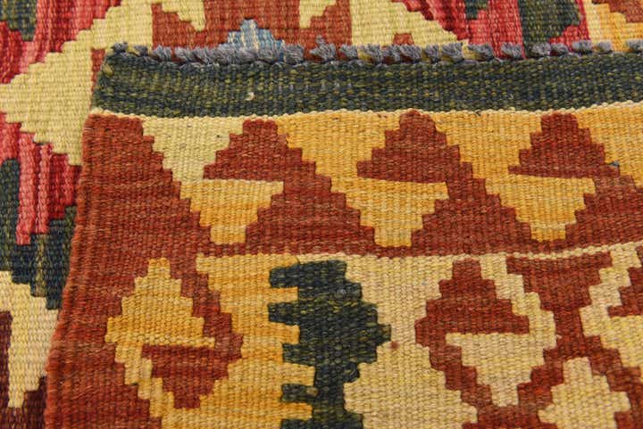 3' 4 x 6' 3 Hand Woven Kilim Maymana Wool Rug