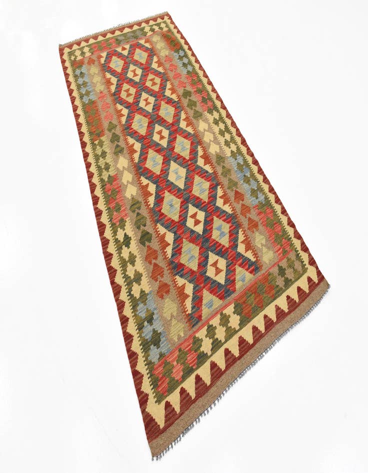 Detail image of 3' 7 x 6' 9 Hand Woven Kilim Maymana Wool Rug