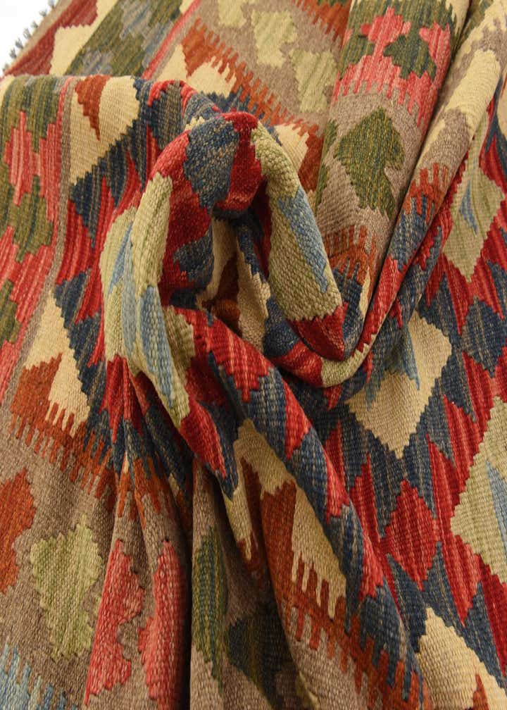 3' 7 x 6' 9 Hand Woven Kilim Maymana Wool Rug