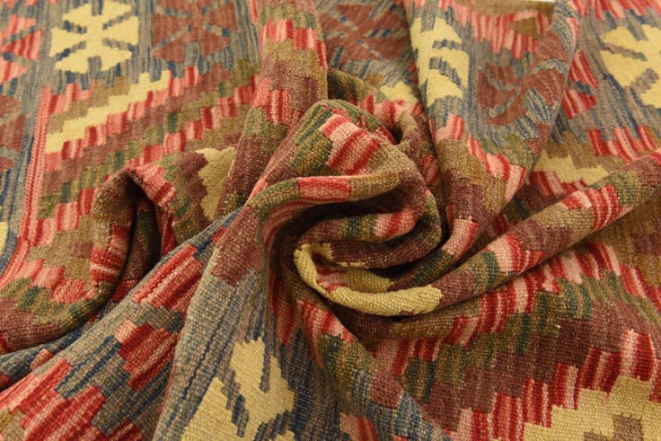 Detail image of 3' 7 x 6' 8 Hand Woven Kilim Maymana Wool Rug
