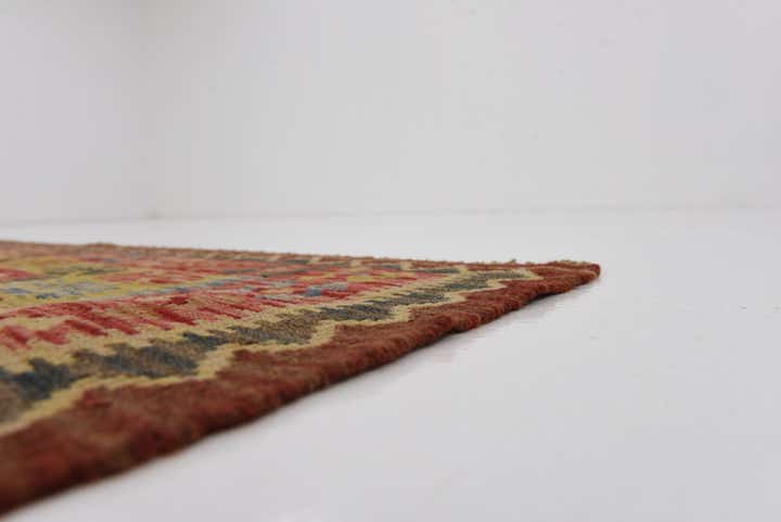 4' 8 x 6' 10 Hand Woven Kilim Maymana Wool Rug
