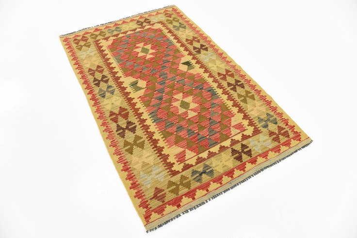 Detail image of 100cm x 150cm Hand Woven Kilim Maymana Wool Rug