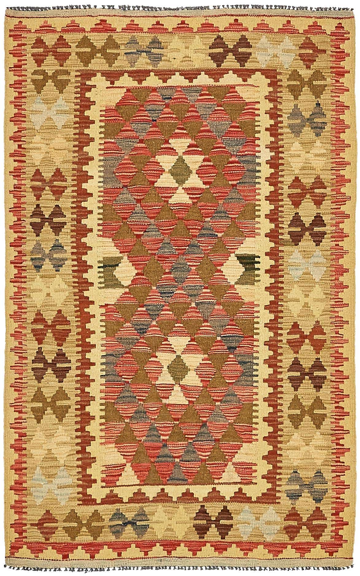 100cm x 150cm Hand Woven Kilim Maymana Wool Rug