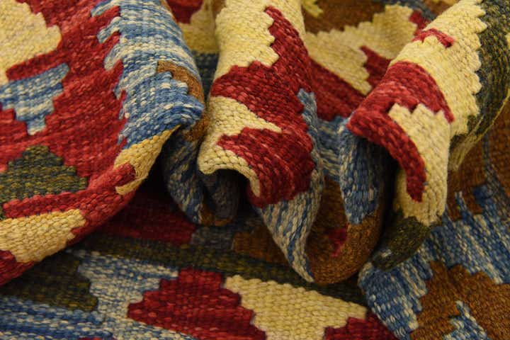 3' 2 x 5' Hand Woven Kilim Maymana Wool Rug