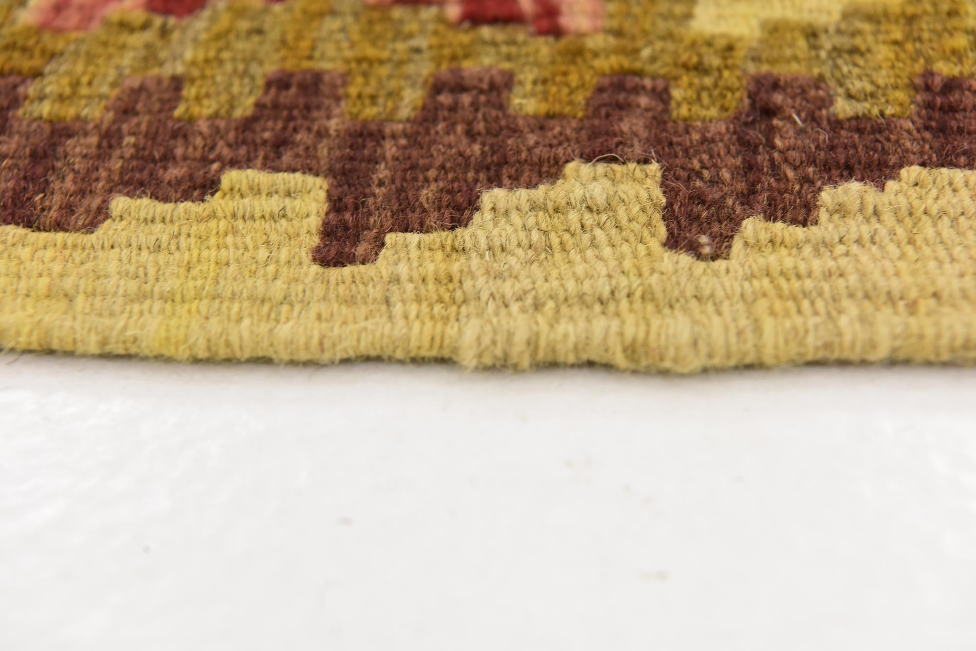 3' 8 x 6' 2 Hand Woven Kilim Maymana Wool Rug