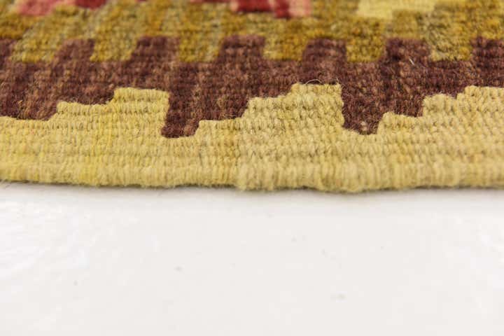 3' 8 x 6' 2 Hand Woven Kilim Maymana Wool Rug