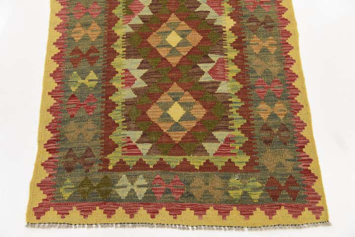 3' 3 x 5' Hand Woven Kilim Maymana Wool Rug
