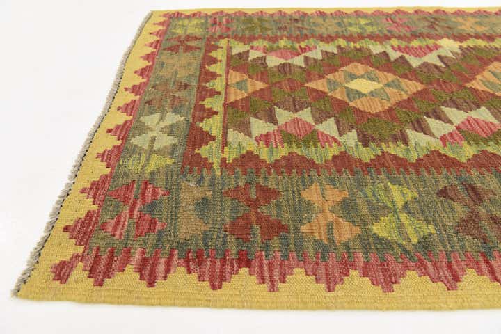 3' 3 x 5' Hand Woven Kilim Maymana Wool Rug