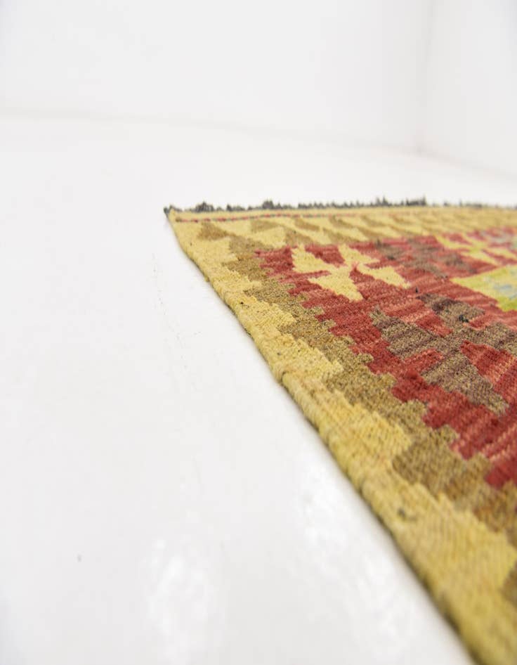 Detail image of 3' 5 x 4' 10  Hand Woven Kilim Maymana Wool Rug
