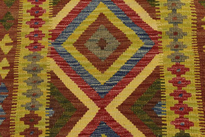 3' 3 x 5' 3 Hand Woven Kilim Maymana Wool Rug