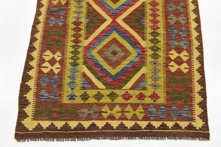 3' 3 x 5' 3 Hand Woven Kilim Maymana Wool Rug
