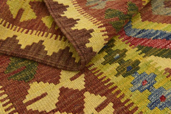 3' 3 x 5' 3 Hand Woven Kilim Maymana Wool Rug