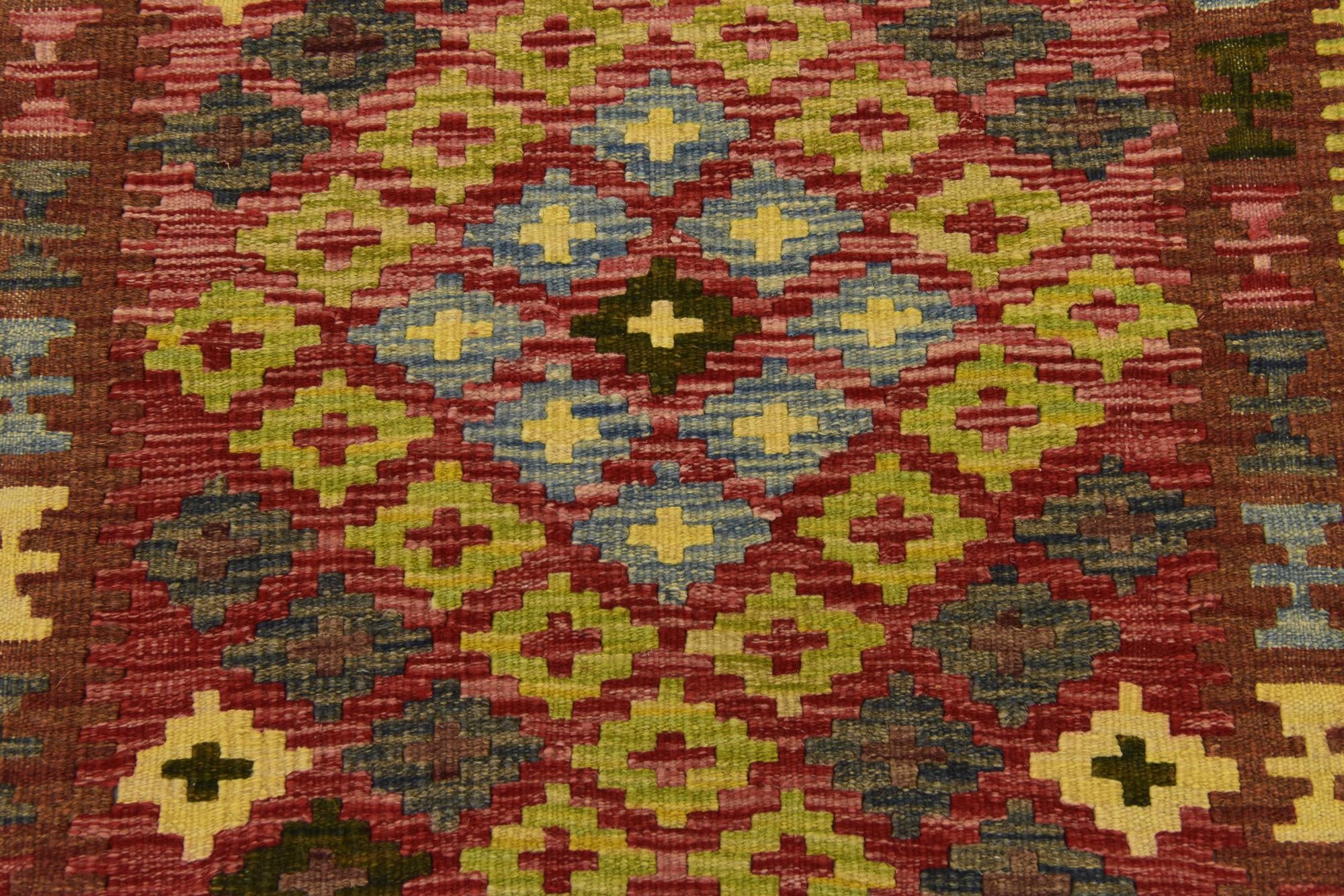 100cm x 140cm Tejido a mano Kilim Maymana Alfombra Lana