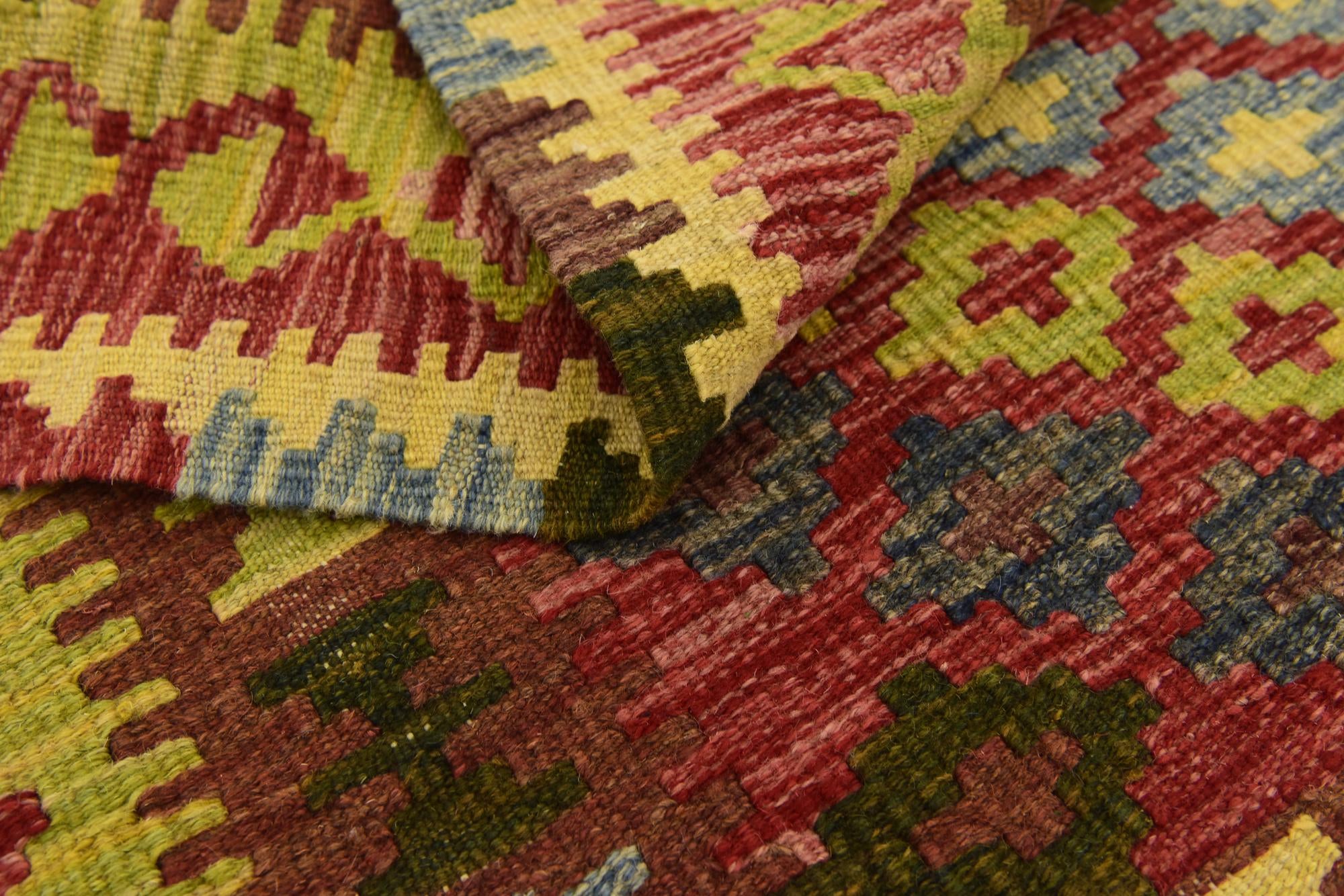100cm x 140cm Tejido a mano Kilim Maymana Alfombra Lana