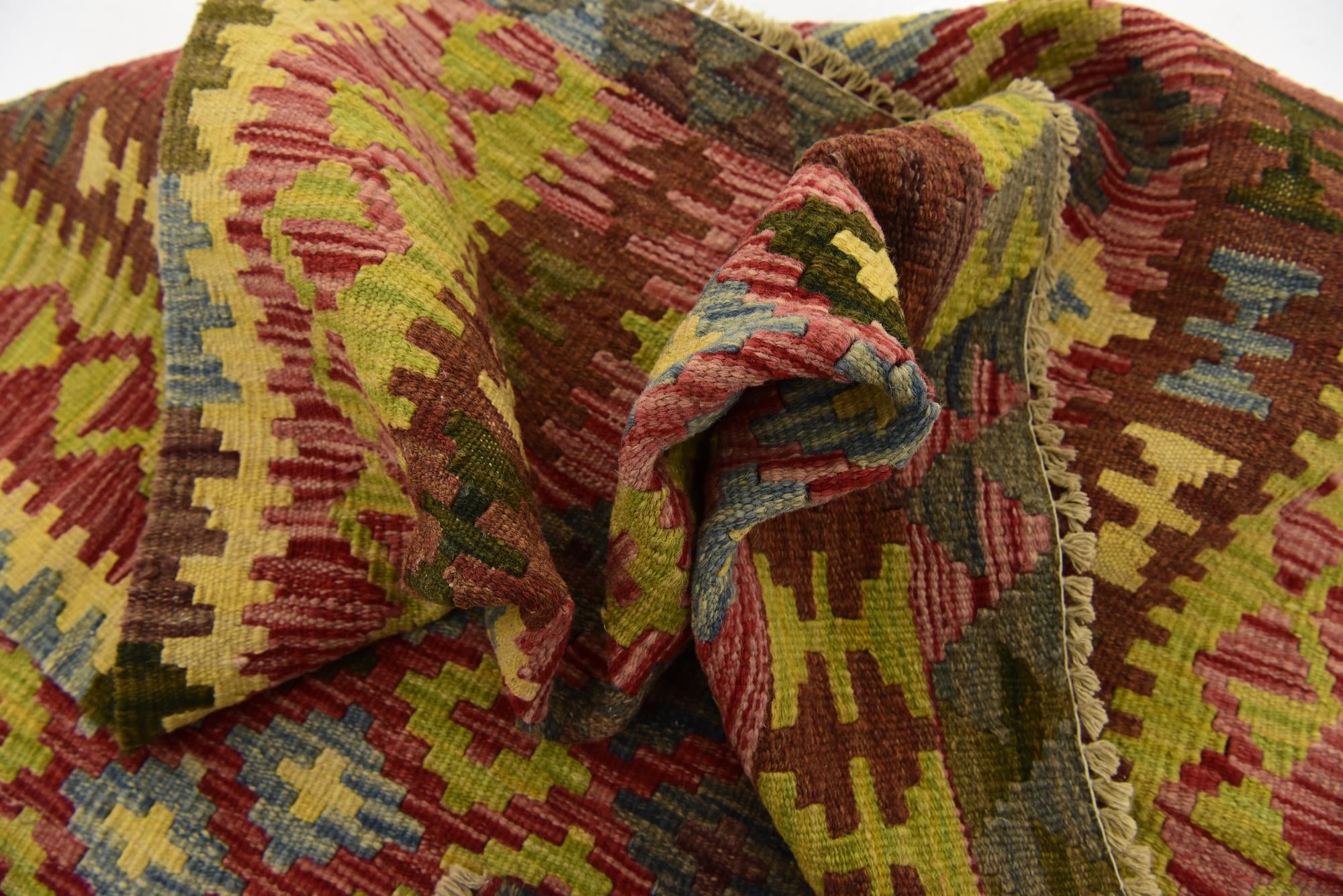 100cm x 140cm Tejido a mano Kilim Maymana Alfombra Lana