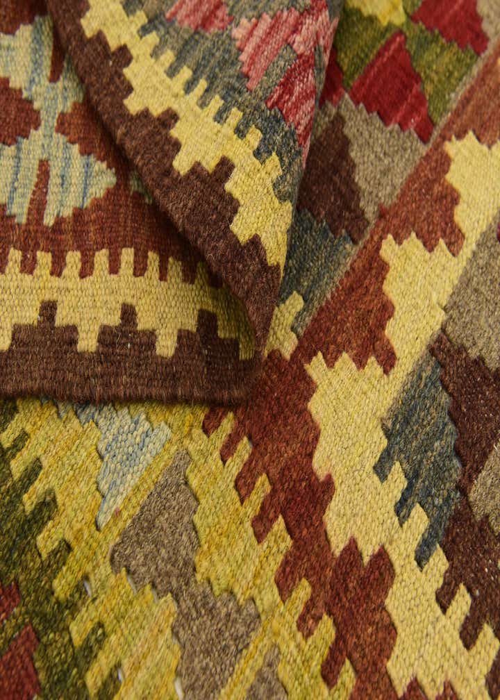 3' 5 x 6' 5 Hand Woven Kilim Maymana Wool Rug