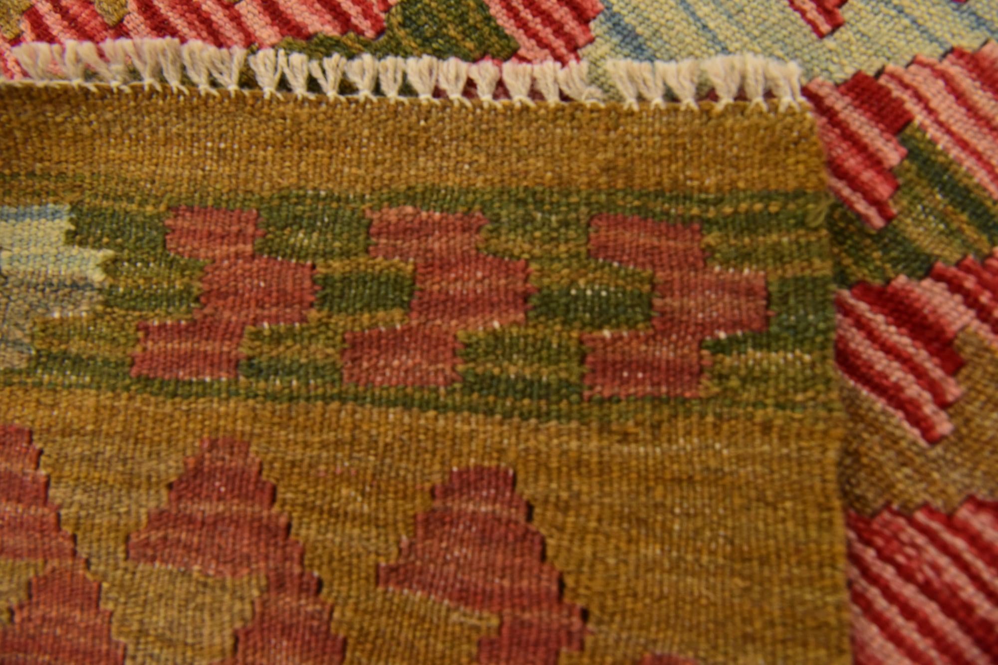 3' 4 x 6' 6 Hand Woven Kilim Maymana Wool Rug