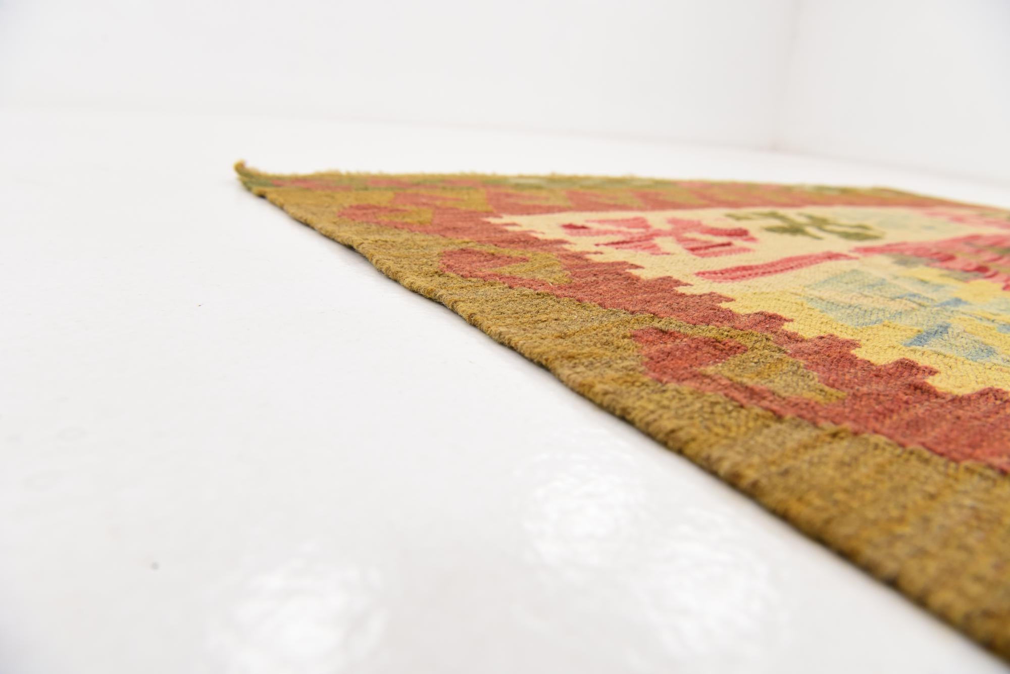 3' 4 x 6' 6 Hand Woven Kilim Maymana Wool Rug
