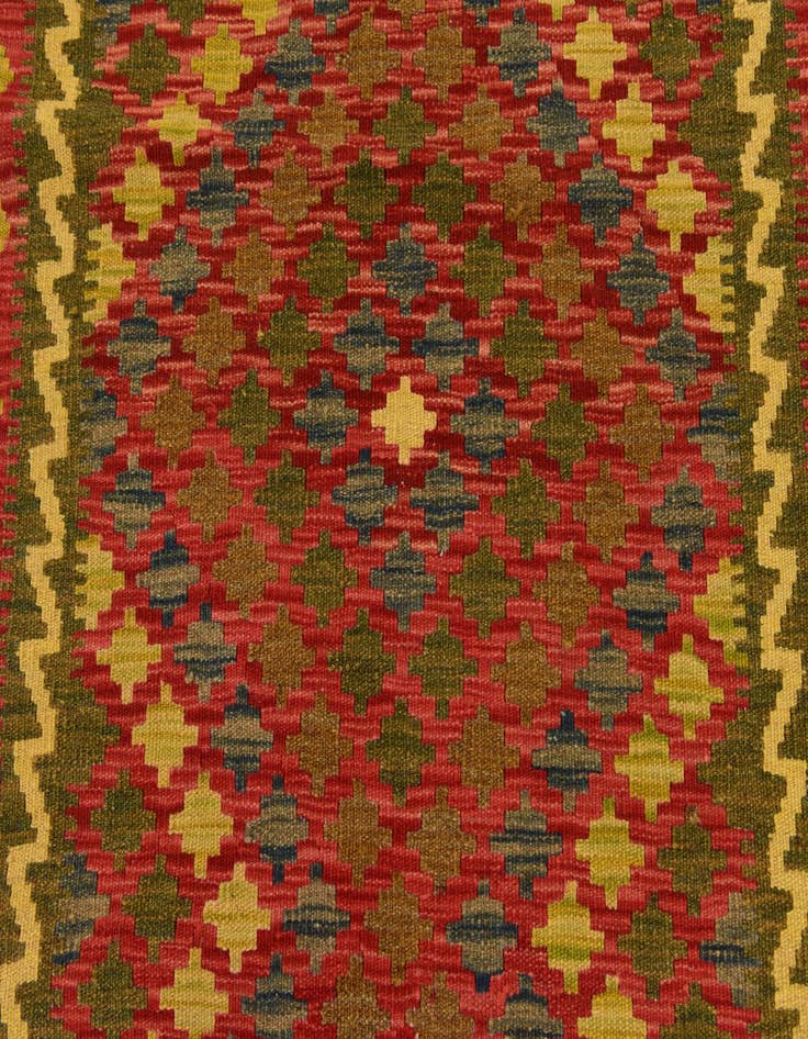 Detail image of 3' 4 x 6' 6  Hand Woven Kilim Maymana Wool Rug