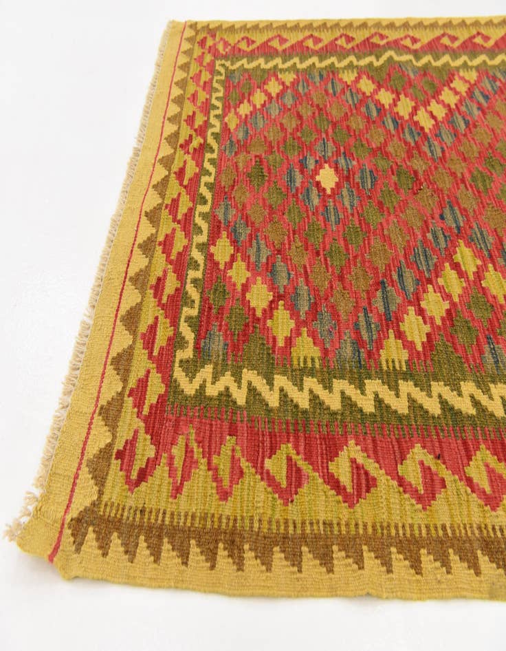 Detail image of 3' 4 x 6' 6  Hand Woven Kilim Maymana Wool Rug
